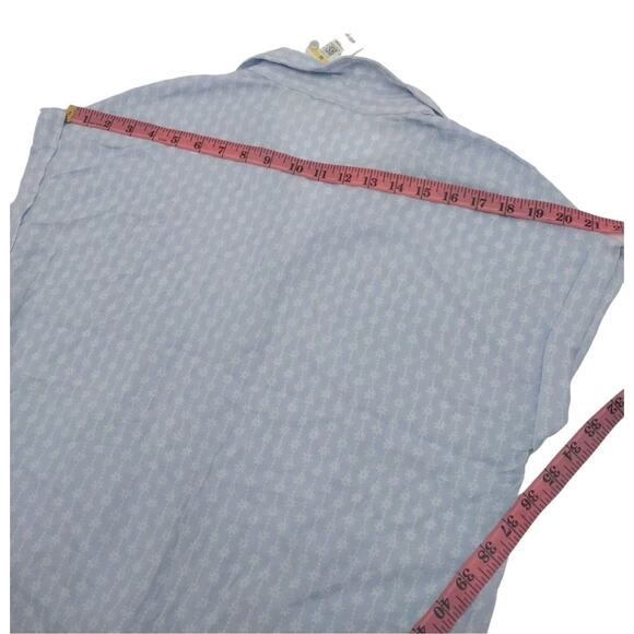 Hippie Rose Junior's Women's Tie Front Camp Shirt Size M Button Down Cuffed - Picture 9 of 11